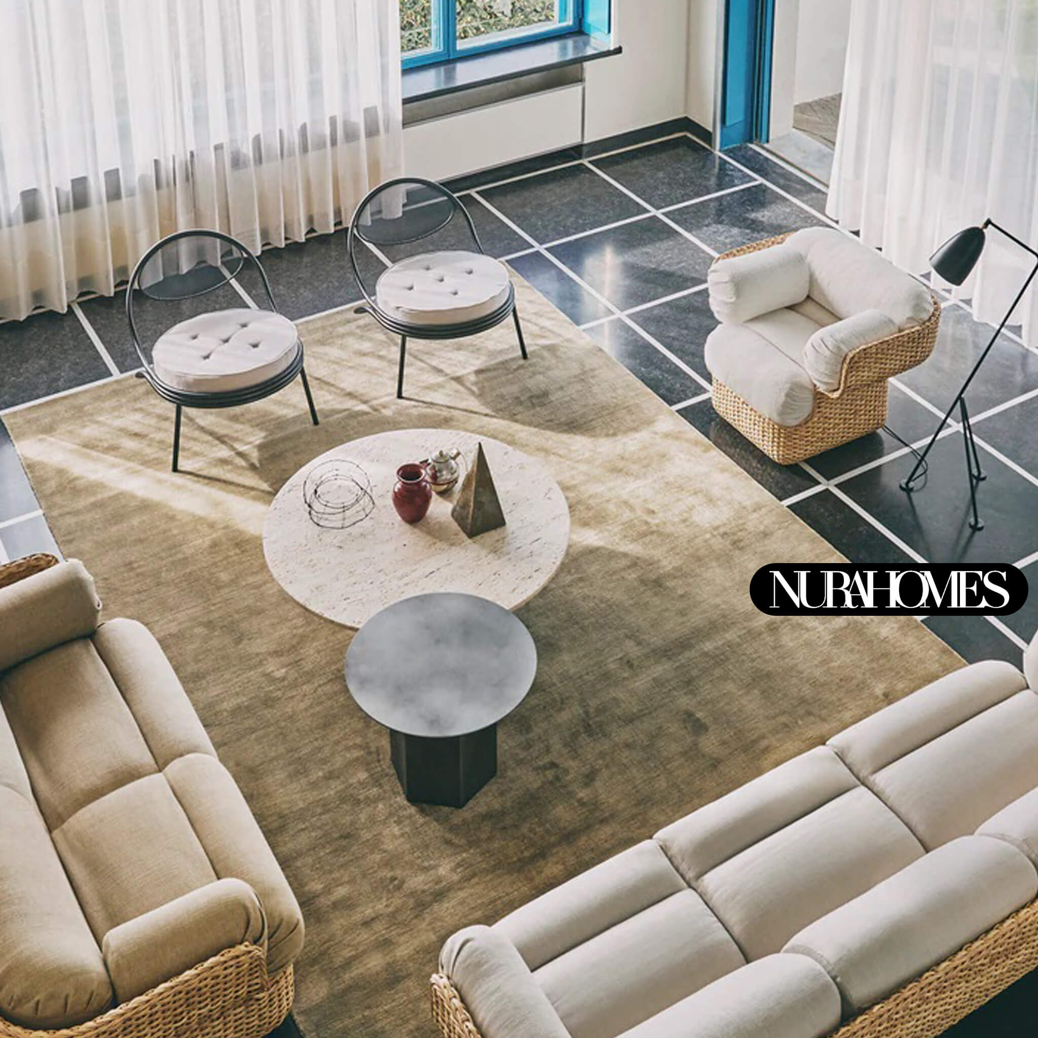 طاولة قهوة رخامية 110 سم