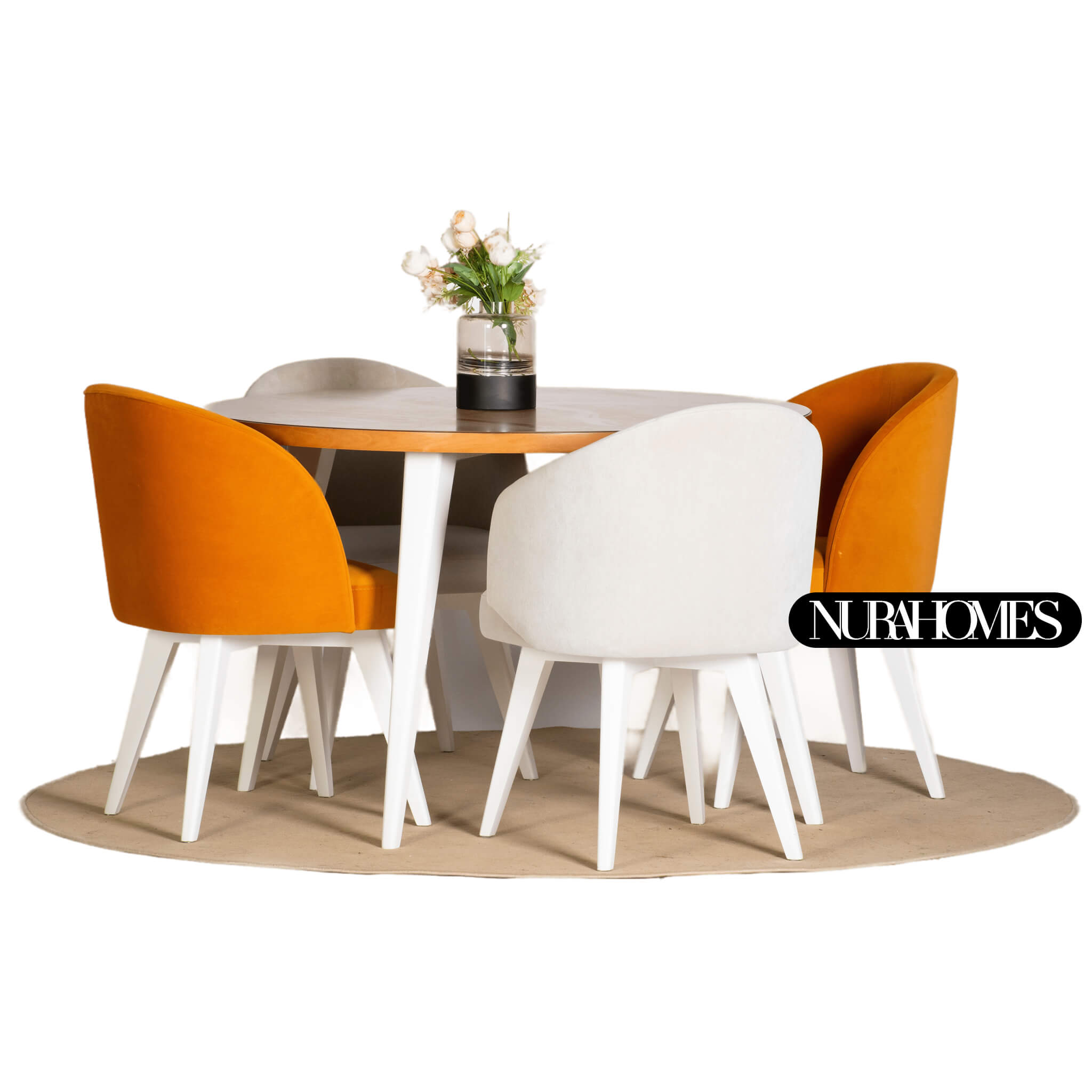 طاولة بلوط دائرية